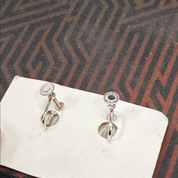 Vintage BMCO Sterling Silver and Blue Enamel screwed in earrings - Picture 2 of 3